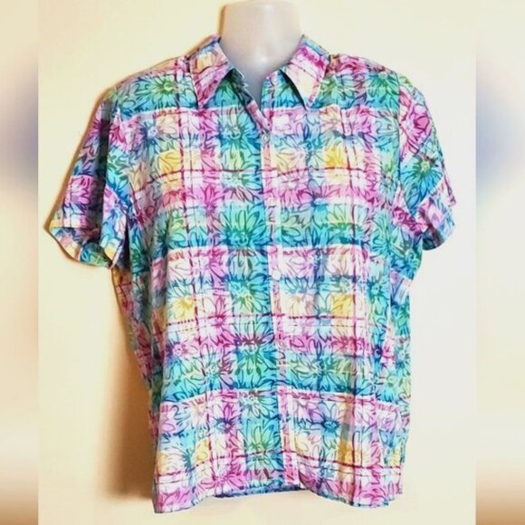 Alfred Dunner Tops - Colorful Alfred Dunner Camp Shirt XL